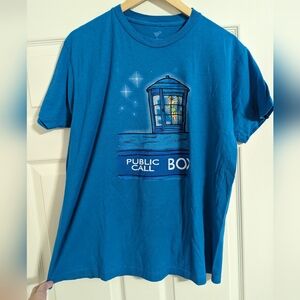 Teefury Tshirt Disney's Tinkerbell Doctor Who TARDIS size large